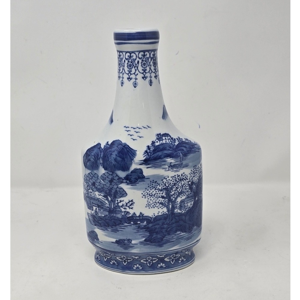 Vtg Formalities Baum Bros. porcelain blue vase grandmillennial cottagecore